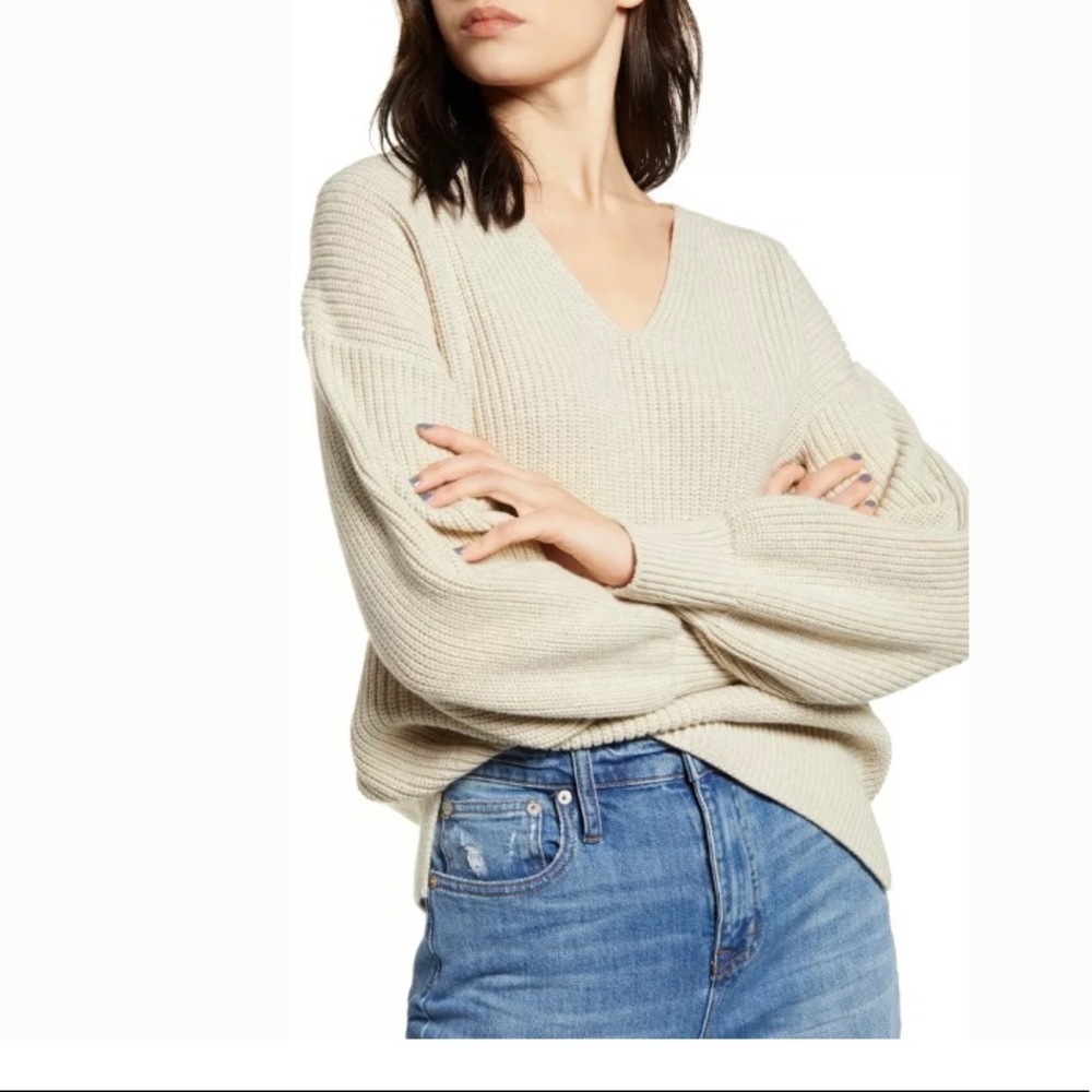 NWT Madewell Thornton Balloon Sleeve Sweater L